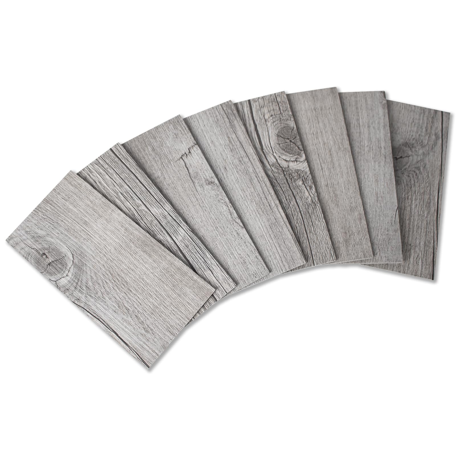 160 Pieces Peel and Stick backsplash 3 x 6 Inches 3D Gray Wood PVC Composite Wall Tile Stick on Backsplash Tile for Kitchen Bathroom, Laundry Room, Camper, Fireplace