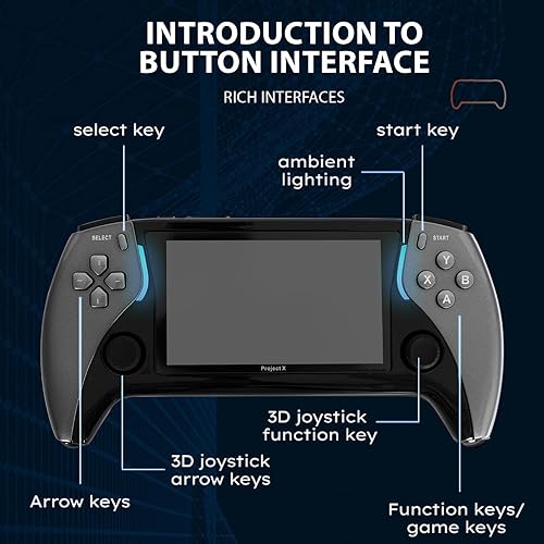 Miniatura 7 de La consola de videojuegos retro portátil soporta 11 emuladores, consola de juegos retro de mano 4.7 pulgadas IPS pantalla (blanco)