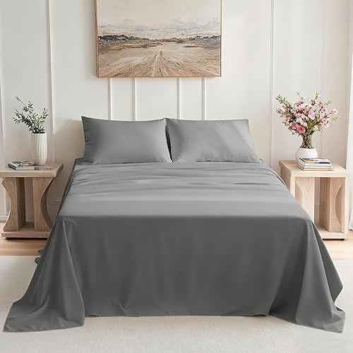 Miniatura 25 de Juego de sábanas tamaño Queen de 4 piezas - Juego de sábanas cómodas, transpirables y refrescantes, suaves y sin arrugas, con bolsillos profundos,