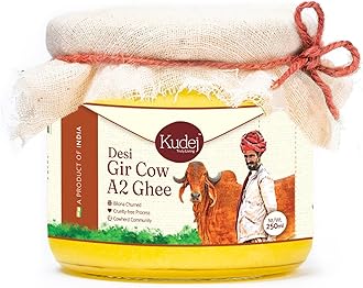 Premium Desi Gir Cow Ghee, 250ml| Vedic Bilona Method, Free Grazing Cows| Natural Immunity Booster from Gujarat| Lactose-Free A2 Ghee| Eco-Friendly| Rich Flavor, Supports Pastoral Community