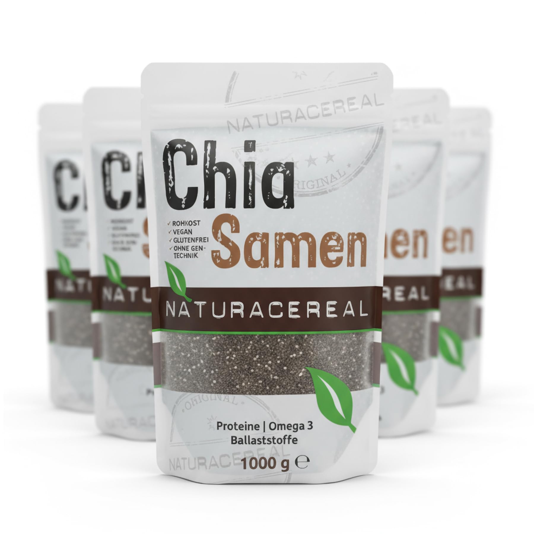 Naturacereal Semi di Chia 5kg - Crudo e 100% Naturali - Ricchi di Omega 3, Fibre e Proteine - Alimento Low-Carb e Superfood per Yogurt e Frullati - Qualità Premium Salvia Hispanica