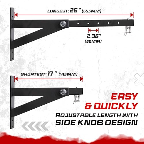 Miniatura 3 de Yes4All Colgador de pared para saco de boxeo, soporte ajustable para bolsa de boxeo resistente para gimnasio en casa, interior y exterior