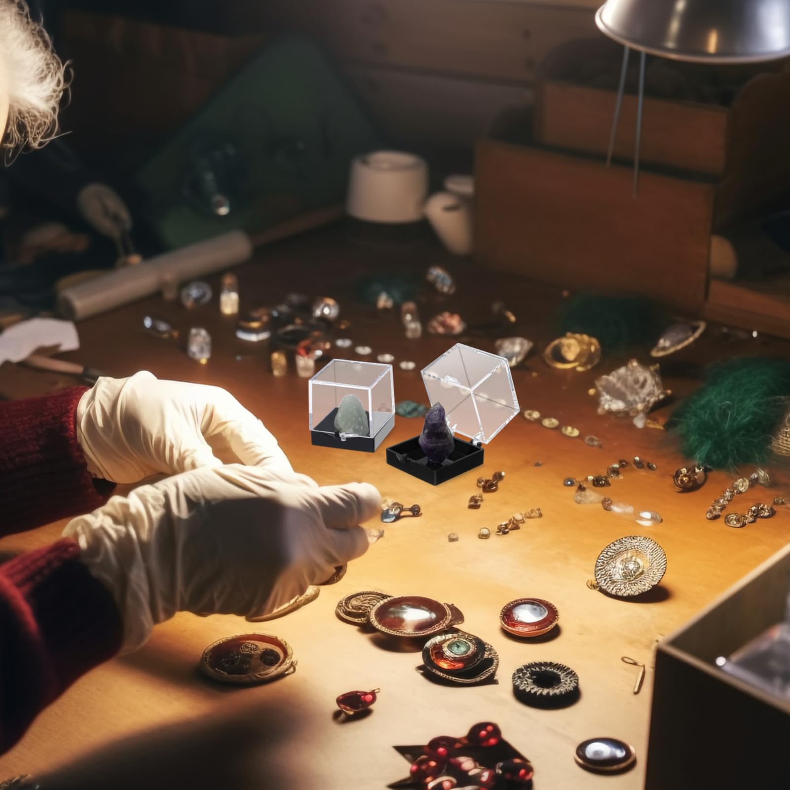 Zerodeko 3sets Small Square Box Mini Display Storage Case Bins for Organizing Specimen Storage Specimen Container Easy to Clean 12pcs*3