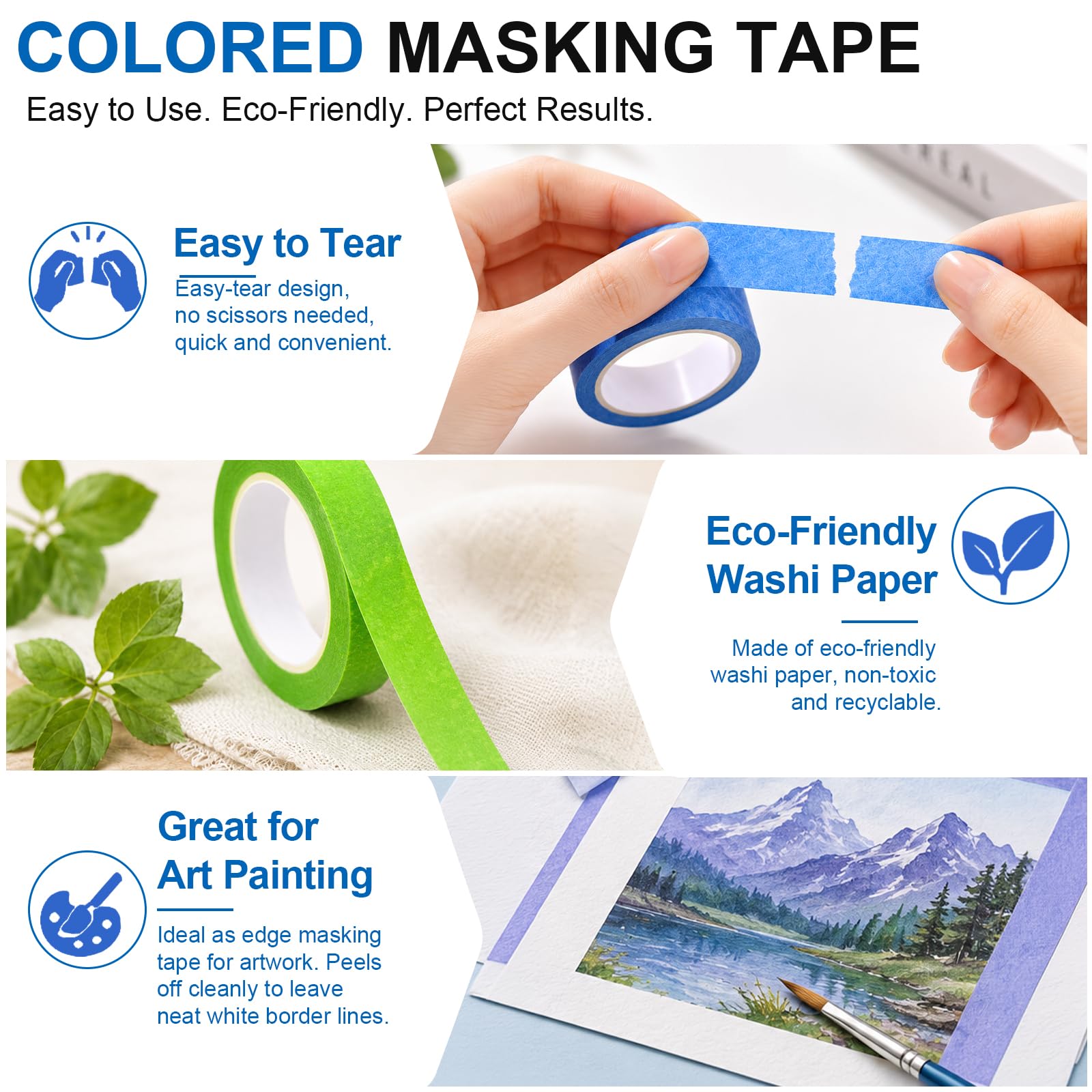 TONOS Colored Masking Tape Set - 12 Rolls -6