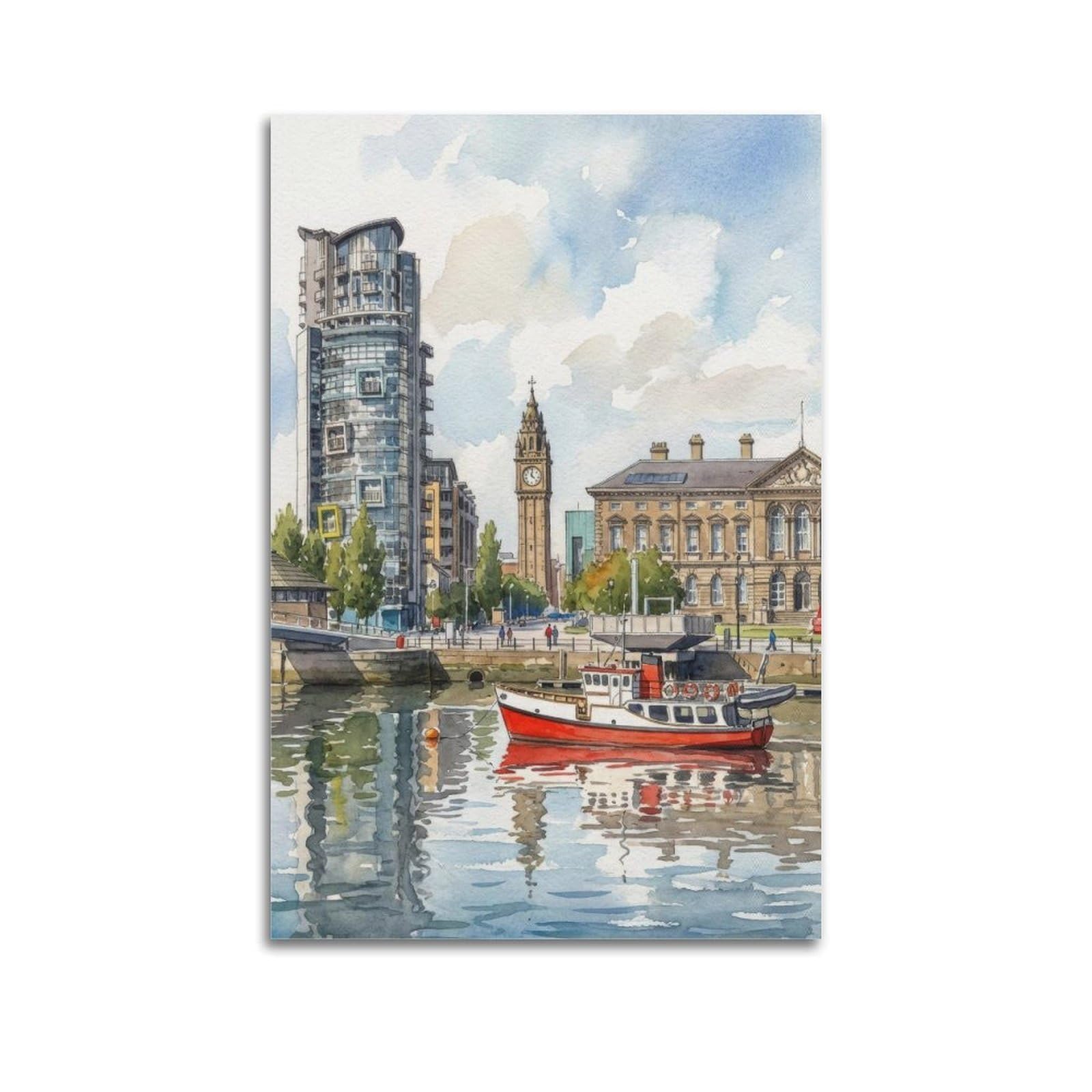 xiaoxiaoshen Belfast Northern Ireland City Travel Scenic8 Canvas Poster Wall Art Prints Room Aesthetic Murals Bedroom And Living Decorations 20x30inch(50x75cm)