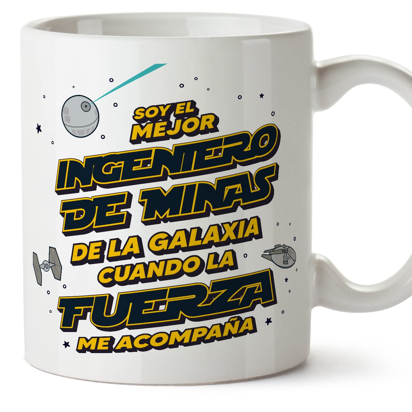 MUGFFINS Tazas para JEFE hombre - En Español - Mejor de la Galaxia Cuando Fuerza me Acompaña - 11 oz / 330 ml - Regalo original y divertido — view 194
