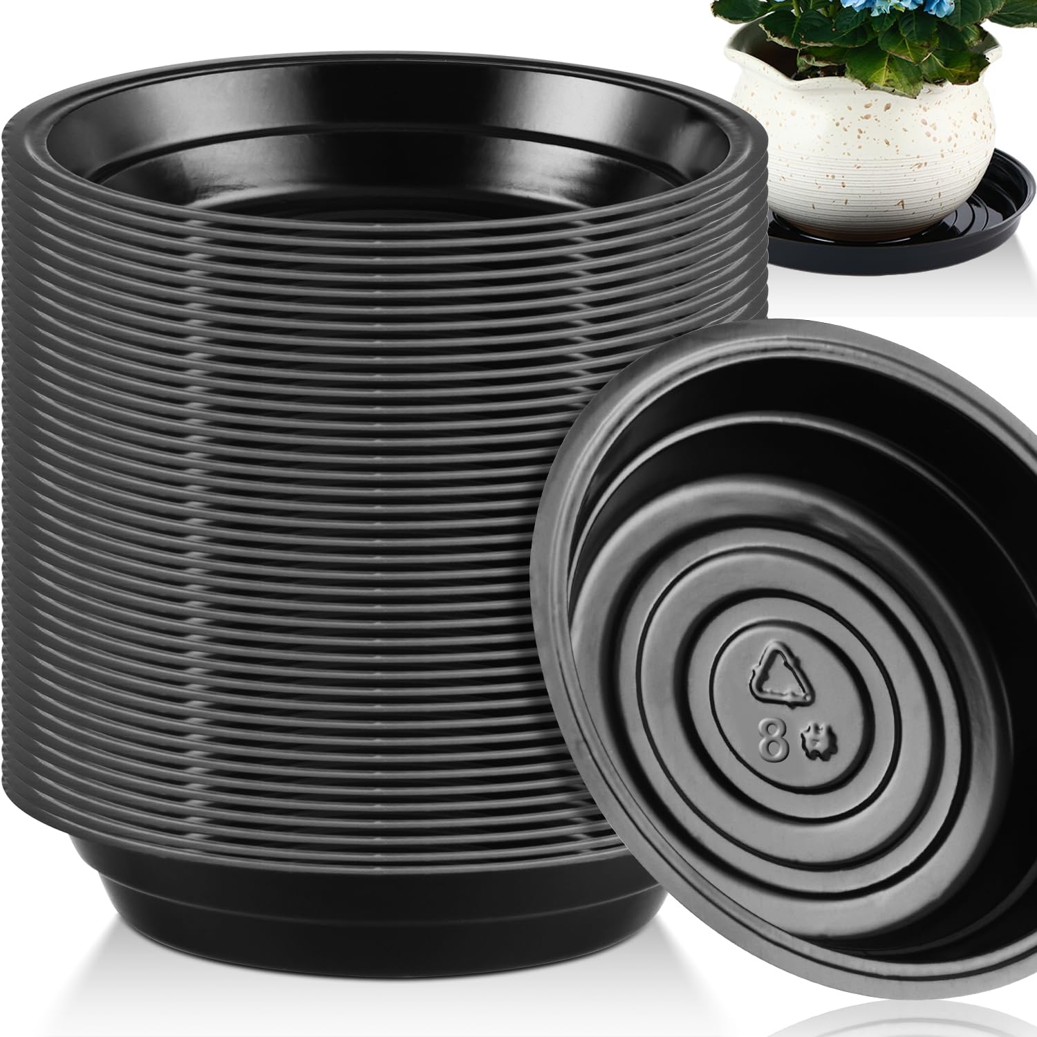 Plant Saucers - 20 Pack for Drainage -13 Plant Saucers - 20 Pack for Drainage -13