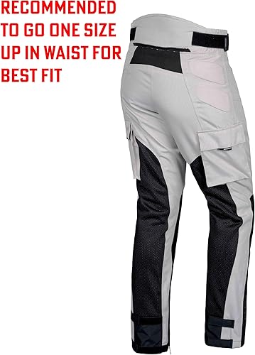 Miniatura 2 de WICKED STOCK - Pantalones de motocicleta para hombre, de malla gris y negra, con armadura aprobada por la CE