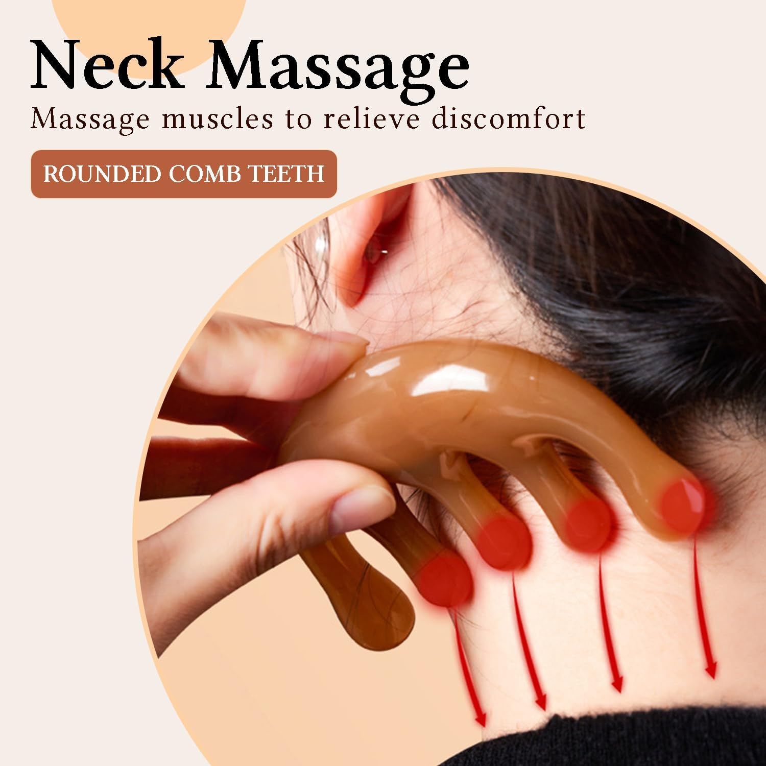 GSHOW Head Massage Comb Scalp Massager Resin Gua Sha Meridian Massage Tool for Head and Neck