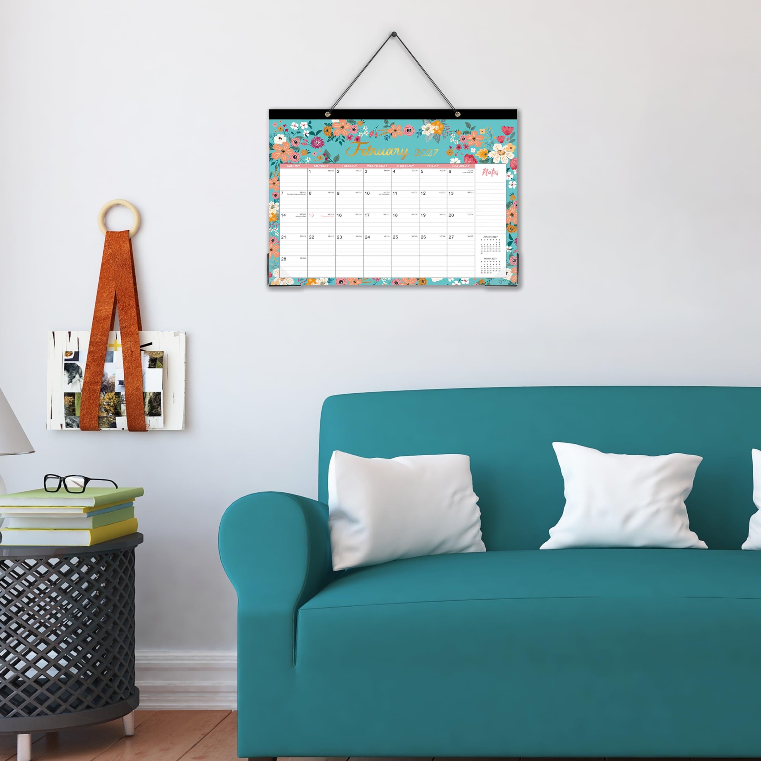 Desk Calendar 2024-2024 Desk Calendar, 12 Mensual Desk/Calendario de pared, Ene. 2024 - Dic 2024, 16.8" x 12", Calendario de escritorio con papel grueso + protectores de esquina + bloques grandes