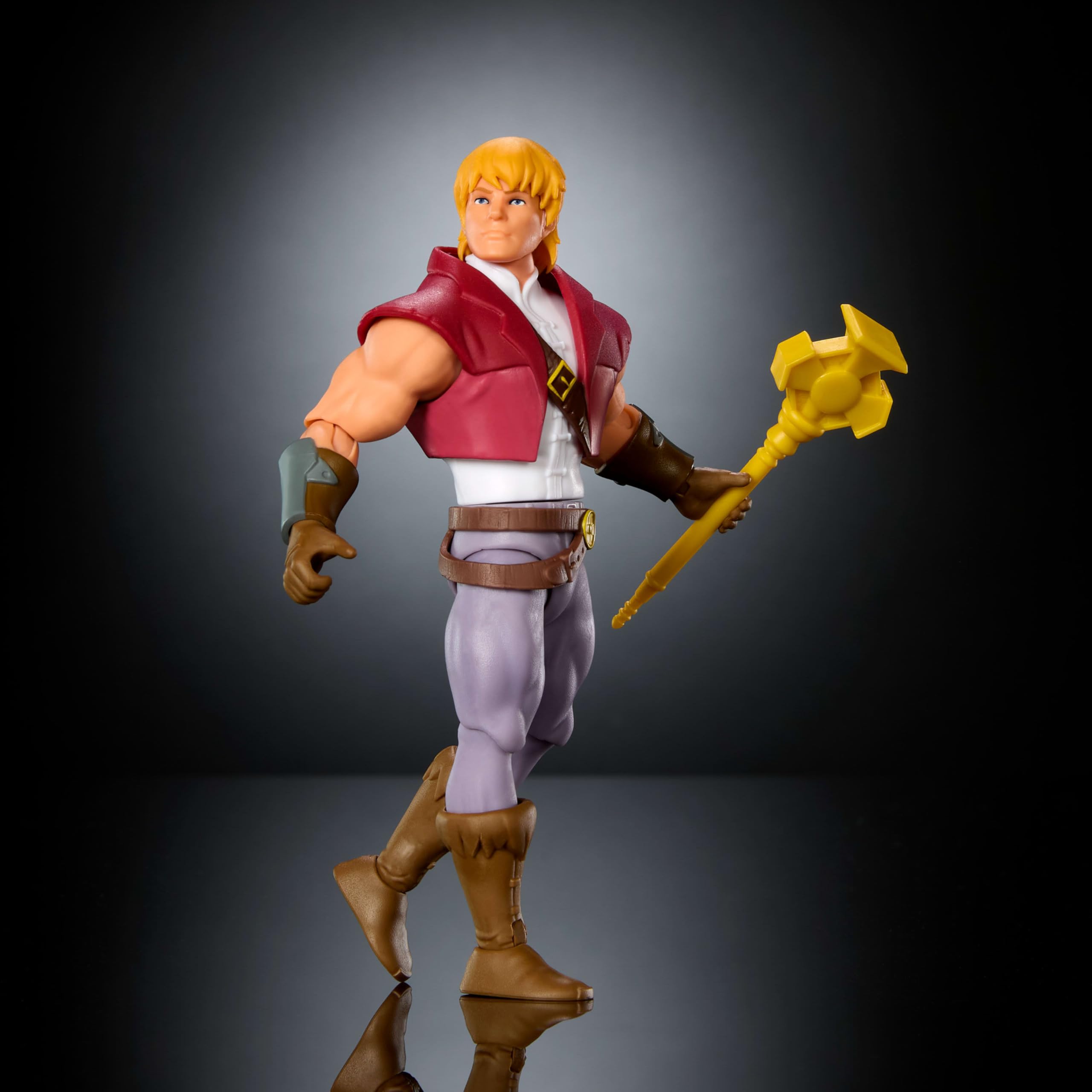 Masters of The Universe Origins Figurine articulée Prince Adam de la Collection Cartoon, Figurine de 14 cm inspirée de la série télévisée des années 80, Reproduction détaillée avec Son Sceptre, JHJ99 - 5
