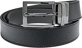 エンポリオ アルマーニ ベルト 幅3.5cm メンズ ブラック ストリンガシステム対応 リバーシブル Y4S195 YLO8J 80741 88001 [並行輸入品]