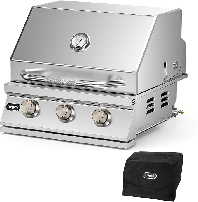 Hygrill STD Series 3-Burner Built In Grill, 25 Inch Natural