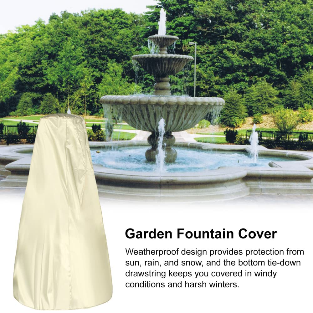 Housse De Protection Pour Fontaine De Jardin - Tissu Oxford 420D Imperméable - Avec Cordon De Serrage - Taille 92x107 Cm - 4