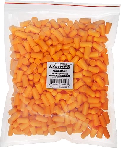 JORESTECH Bolsa de repuesto para dispensador de tapones para los oídos – 500 tapones para los oídos para supresión de sonido/protección auditiva –