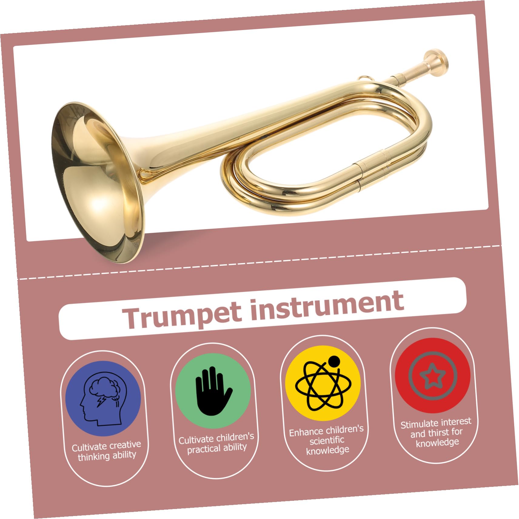 Alipis Trompette en Cuivre pour Orchestre Scolaire Instrument à Vent Légère et Facile à Transporter pour Débutants et Apprentissage Musical