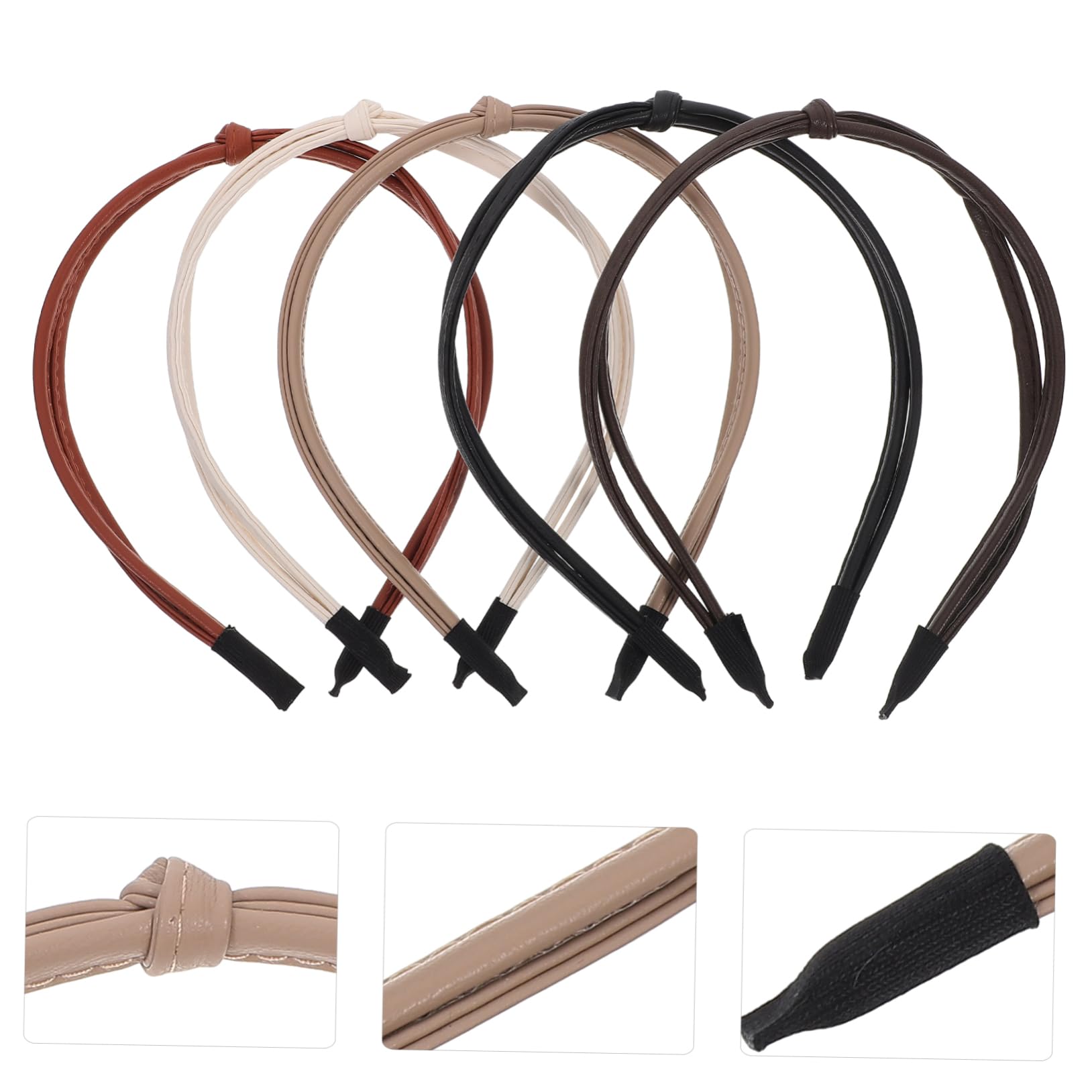 Didiseaon 25pezzi Knotted Headbands in Leather for Women Fashionable Thin Hair Accessories in Milk and for Any Occasion