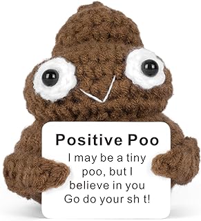 Funny Positive Poo, Cute Crochet Potato Partner Toy with Positive Card Cheer Up Funny Gag Gifts for Best Friend Birthday H...