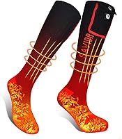 Vista 8 de Calcetines calefactables, calcetines de calefacción eléctricos recargables con batería, calcetines térmicos cálidos para hombres y mujeres