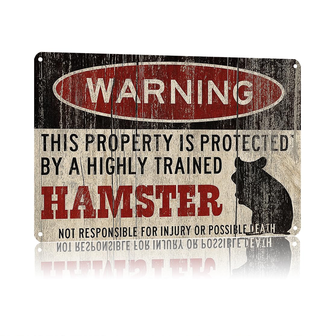 KWQDOZF Funny Metal Signs Posters Hamster Sign Wall Art for Yard Outdoor Lawn Garden Home Decor 8X12inch