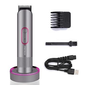 PRITECH Manscape Body Hair Trimmer for Men - Safe Chamfered & Rounded Blade, Cordless Waterproof Wet/Dry Hair Clipper for Men, Electric Shaver for Hair, Beard, Pubic Hair, Chest, Legs & Bikini
