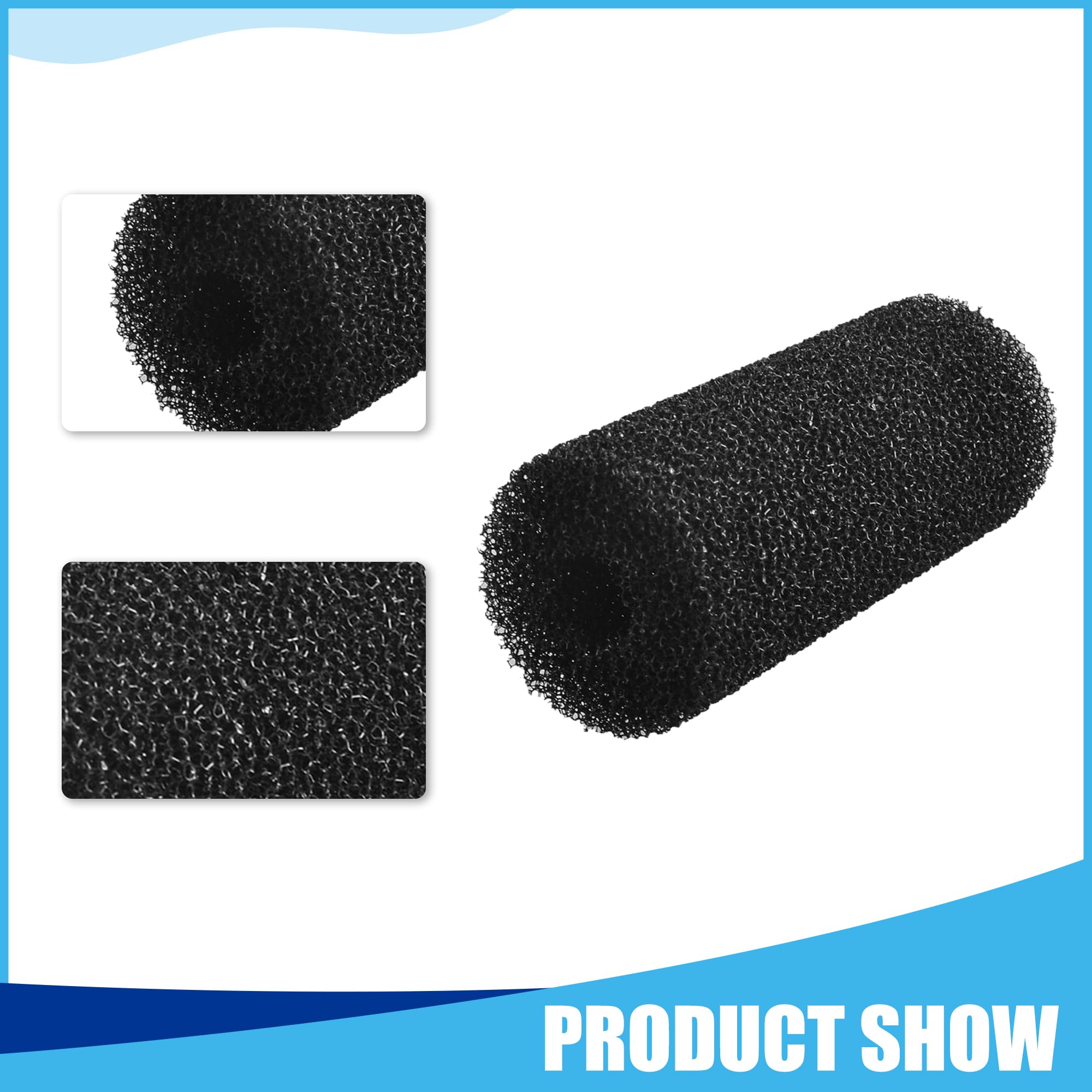 CAPASTEC Sponge Filter Cartridges, Cylinder Filter Sponge for Aquarium Fish Tank 0.8 inch Dia (Black), 5.9" x 2.5"(H*D) - Image 2