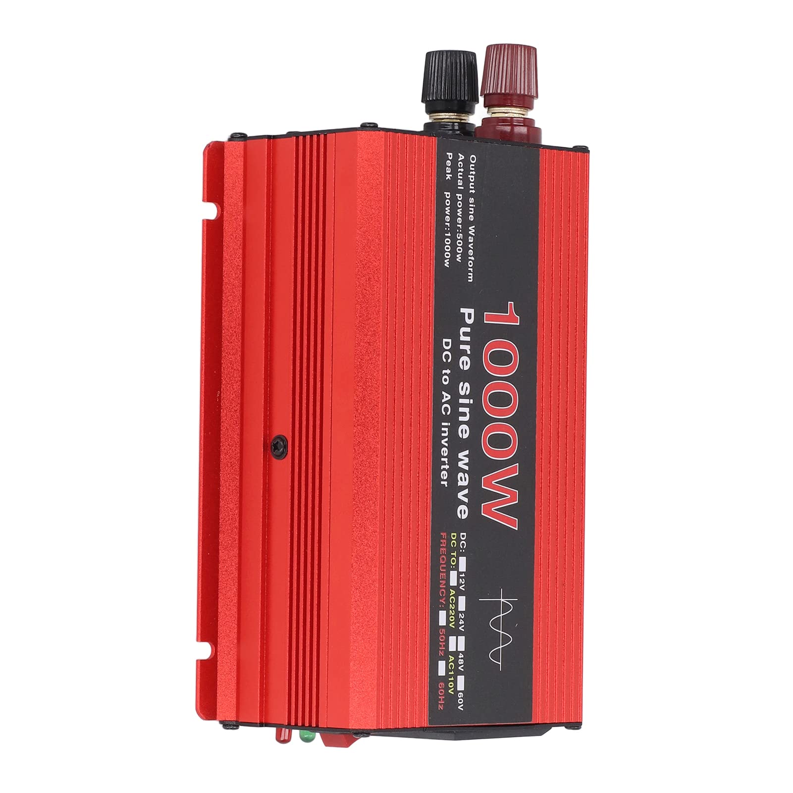 Inverter di potenza, convertitore di inverter per auto a onda sinusoidale pura Ventola incorporata 1000W DC 12V a AC 220V Ampia compatibilità per barca