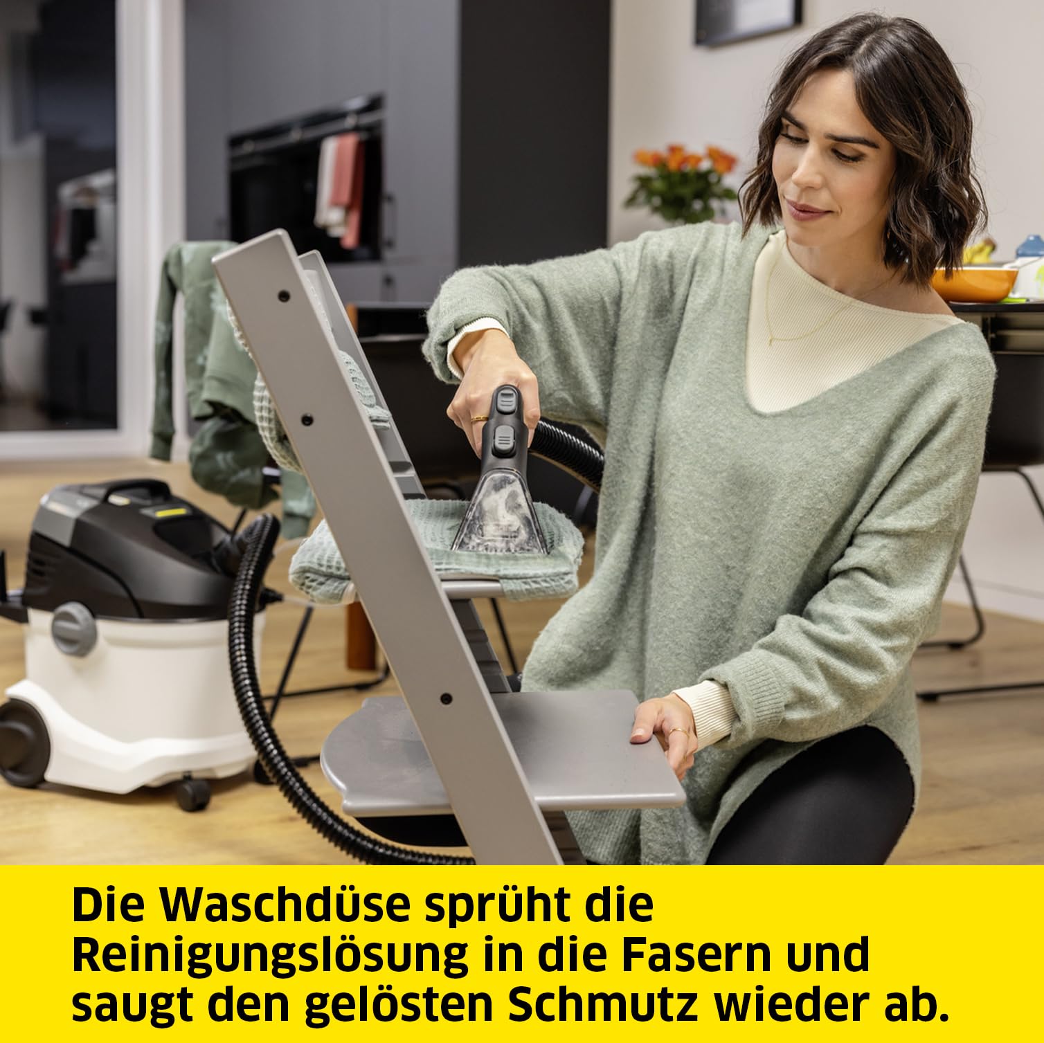 KÄRCHER Waschsauger SE 6 Signature Line, 2-in-1-Sprühsaugschlauch, Frischwassertank: 4 l, Schmutzwassertank: 4 l, Waschbodendüse mit Hartbodenaufsatz, Waschpolsterdüse, Boden-, Polster- und Fugendüse