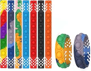 7Pcs Simple Dimple Fidget Popit Set,Mini Pop braccialetto Fidget Toy,Sollievo Giocattolo L'autismo Allevia l'ansia,Pop it Mini Set Colorato Bubble Sensory Toy Antistress a Tensione Bambini e aldulto