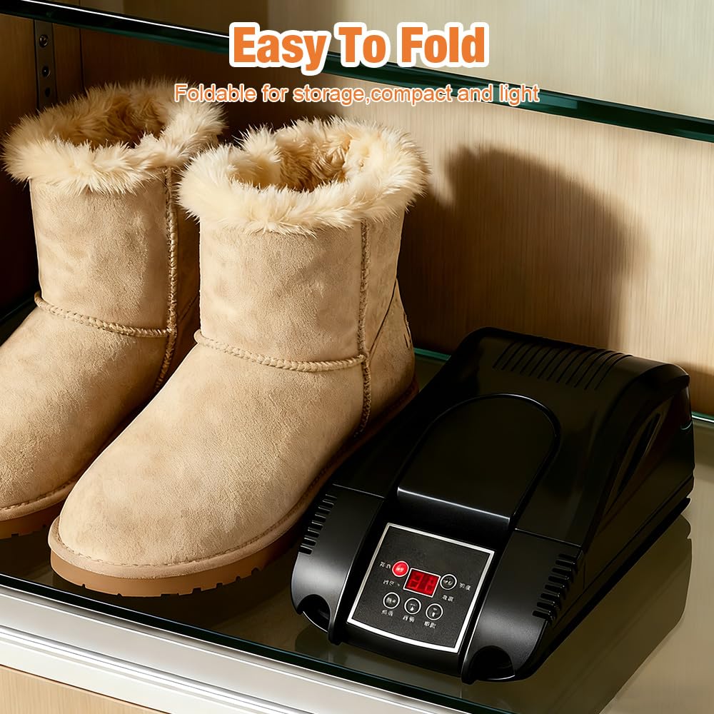 Schuhtrockner Elektrisch, Boxhandschuh Trockner, Schuhtrockner, Handschuhtrockner, Stiefeltrockner, Schuh Trockner mit intelligentem Timer, Faltbarem Design, für Handschuhe, Hüte, Socken Fashion