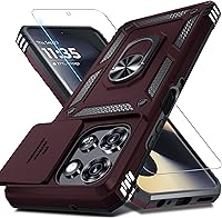Vista 42 de Janmitta Compatible con Funda Moto G 5G 2024 con Cubierta Deslizante Integrada para Lente de Cámara + Protector de Pantalla + Soporte de Anillo