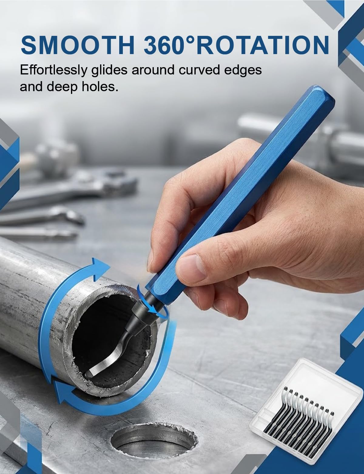 Deburring Tool - 11 Blade HSS for Metal & 3D Prints -3