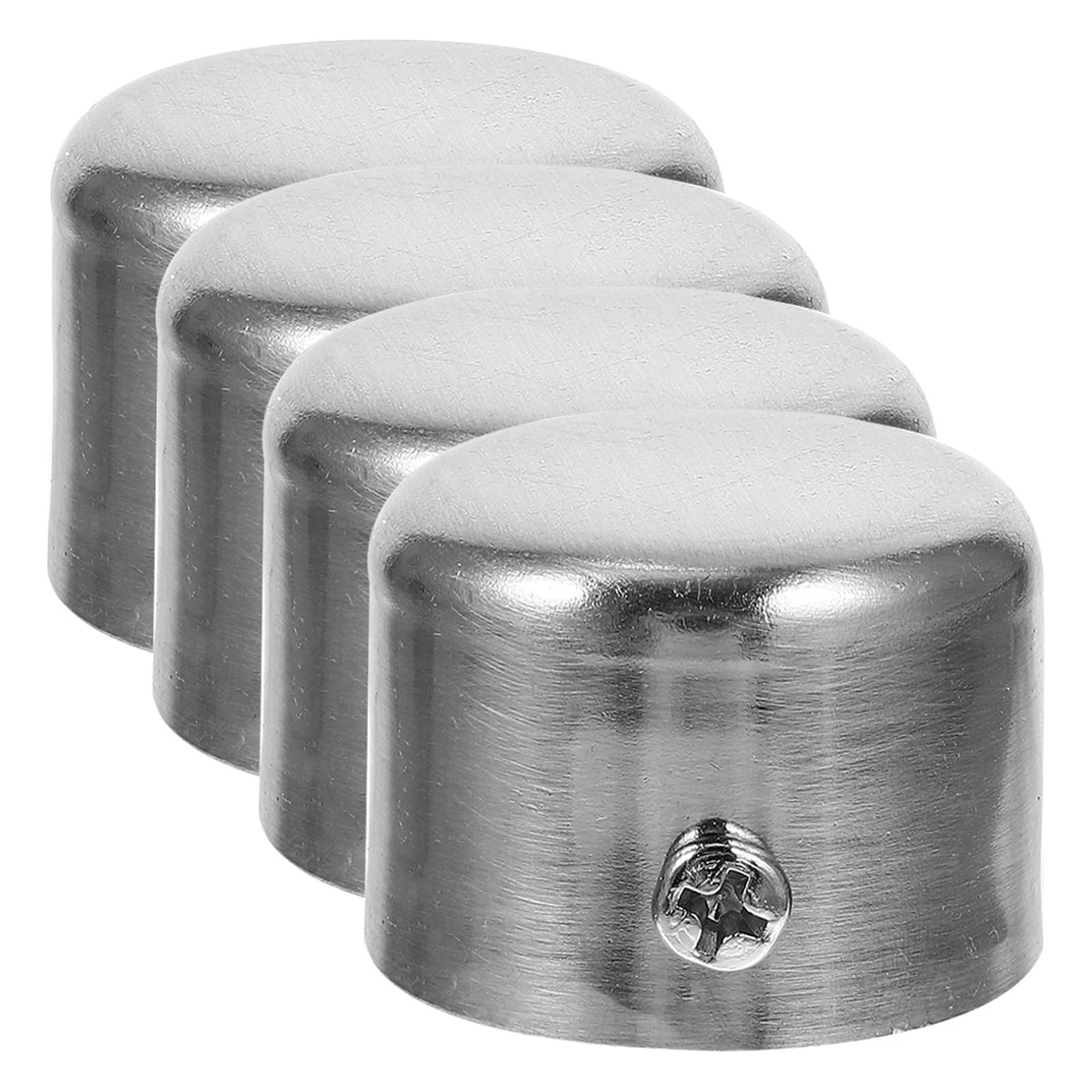 BDFJEDS Curtain Pole Finials 4 Pcs Rod Plug Silver End Decor For Curtain Stick Ends Cap Replacement Alloy Easy Install Window Hardware
