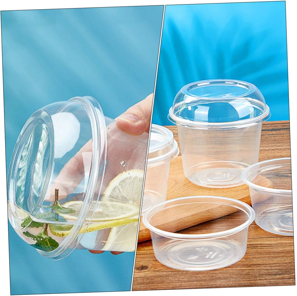 Dessert Packaging Boxes with Lid 360ml Food Packaging Containers for Cake Salad Fruit Snacks Takeout Cupcake Carrier Plastic Food Storage