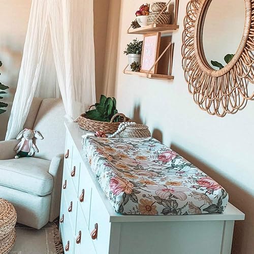 Miniatura 5 de Funda elástica para cambiador, ultra suaves, de algodón puro, seguras y cómodas, lavables a máquina, para cambiador de pañales, para niñas y niños,