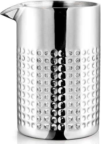 Elsjoy Vaso mezclador de cóctel de acero inoxidable, 18 onzas (18.6 fl oz), vasos de bartending de doble pared, irrompible, coctelera de vino, lata
