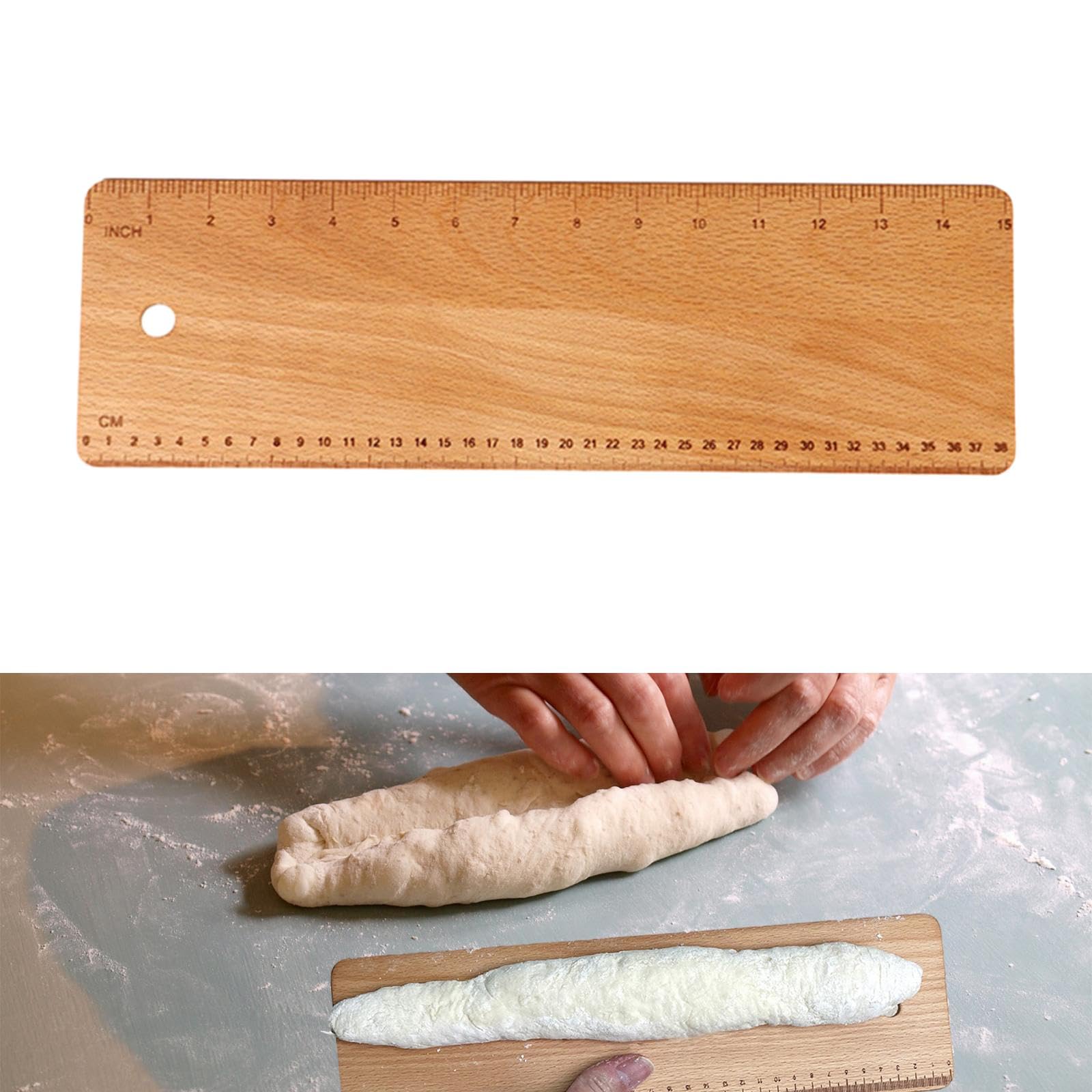 Fenteer Baguette Flipping Board Wood Easy to Use Durable Cookware Moving Tray Transfer Plate for French Bread Pastries Pizzas Cookies, 38x12x0.5cm