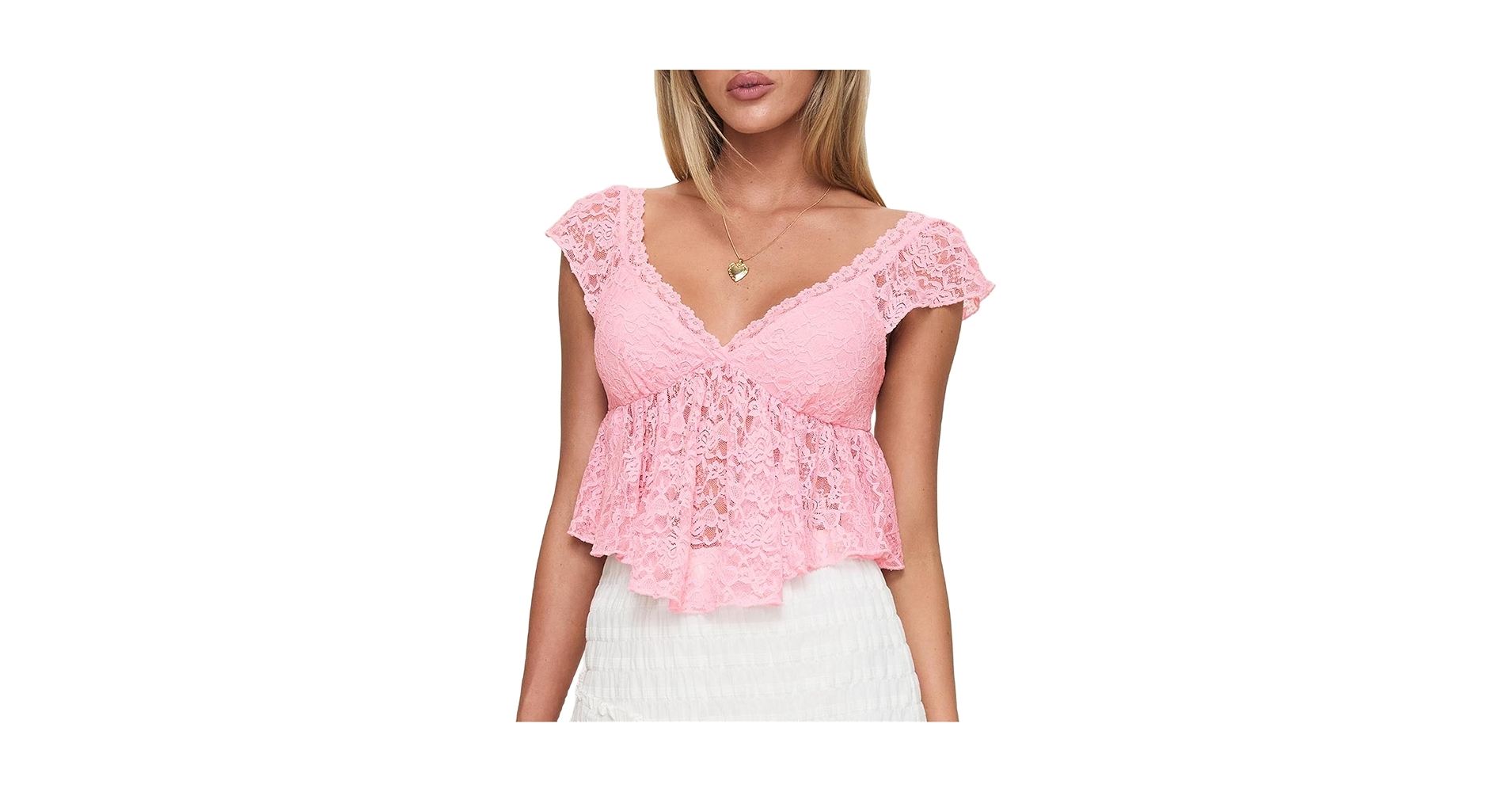 トップス andmary Frill lacy tops ANDMARY】Frill lacy tops