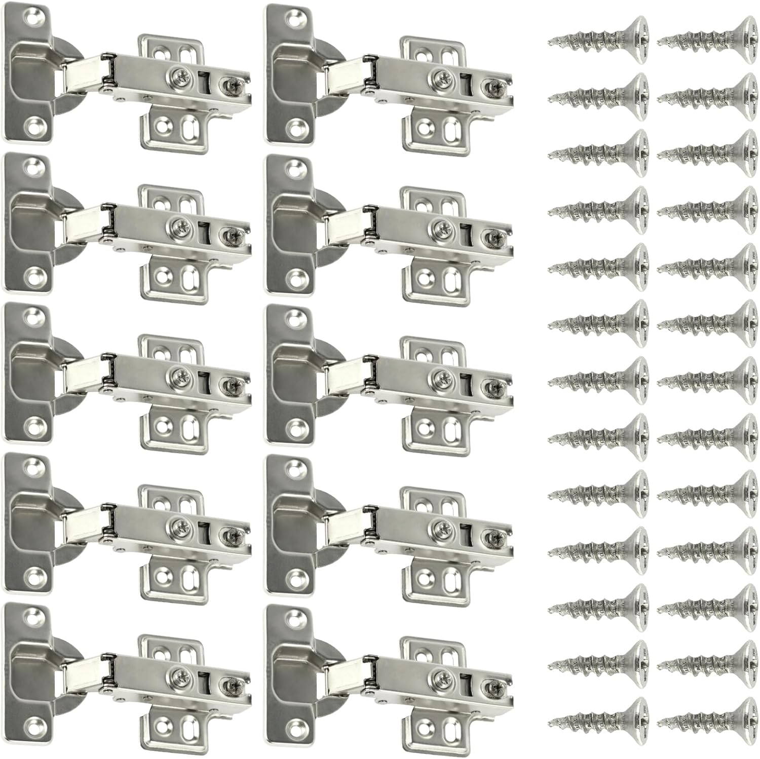 10-40 Pcs Hinges Cold Rolled Steel Hydraulic Cabinet Door Hinge Damper Buffer Soft Quiet Closing for All Cupboard Furniture(Black/Gold)