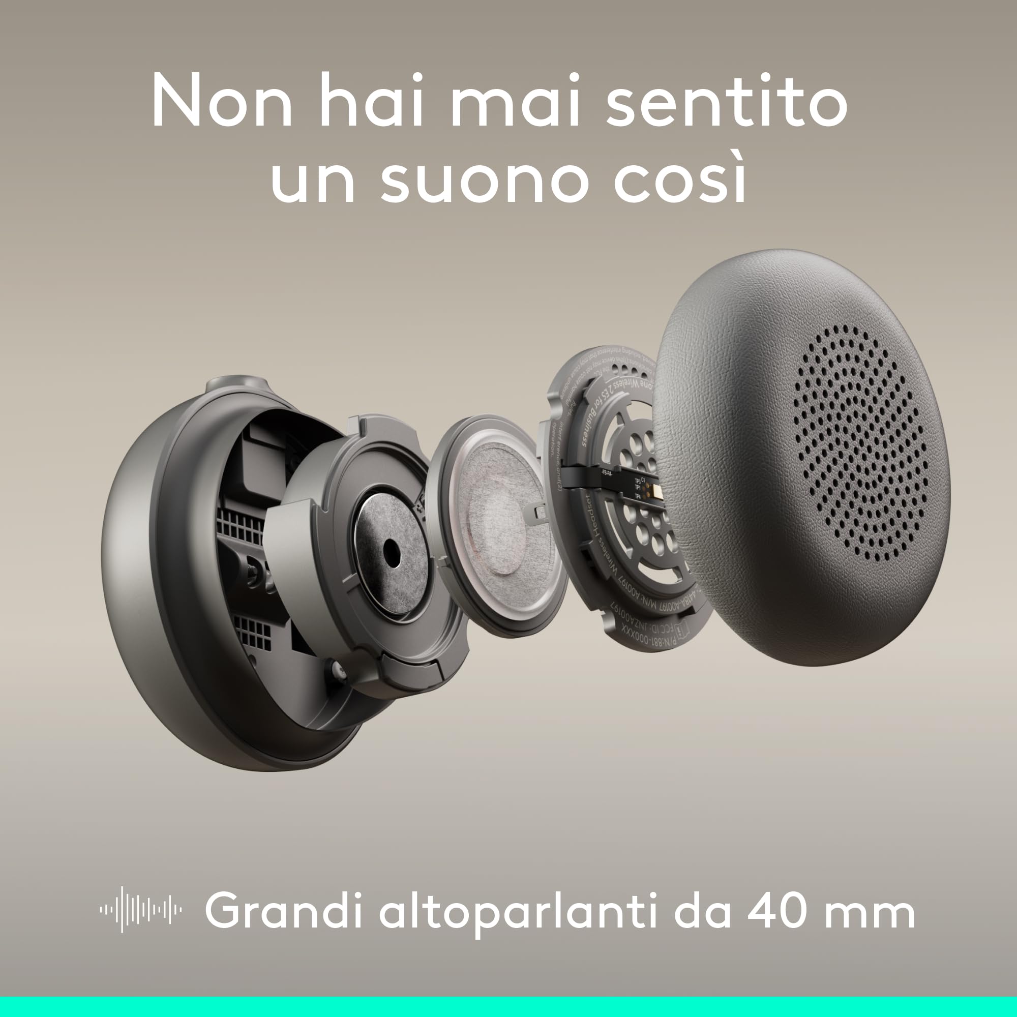 Logitech Zone Wired 2 - Cuffia con microfono con cancellazione del rumore e ANC ibrida adattiva, USB-C con adattatore USB-A - Grafite