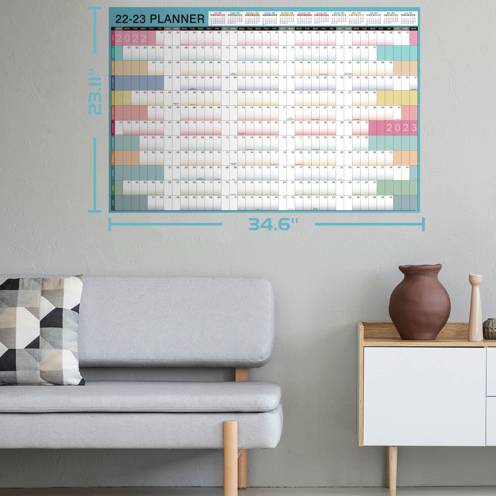 Buy Yearly Wall Calendar 20222023 Large Wall Calendar 20222023