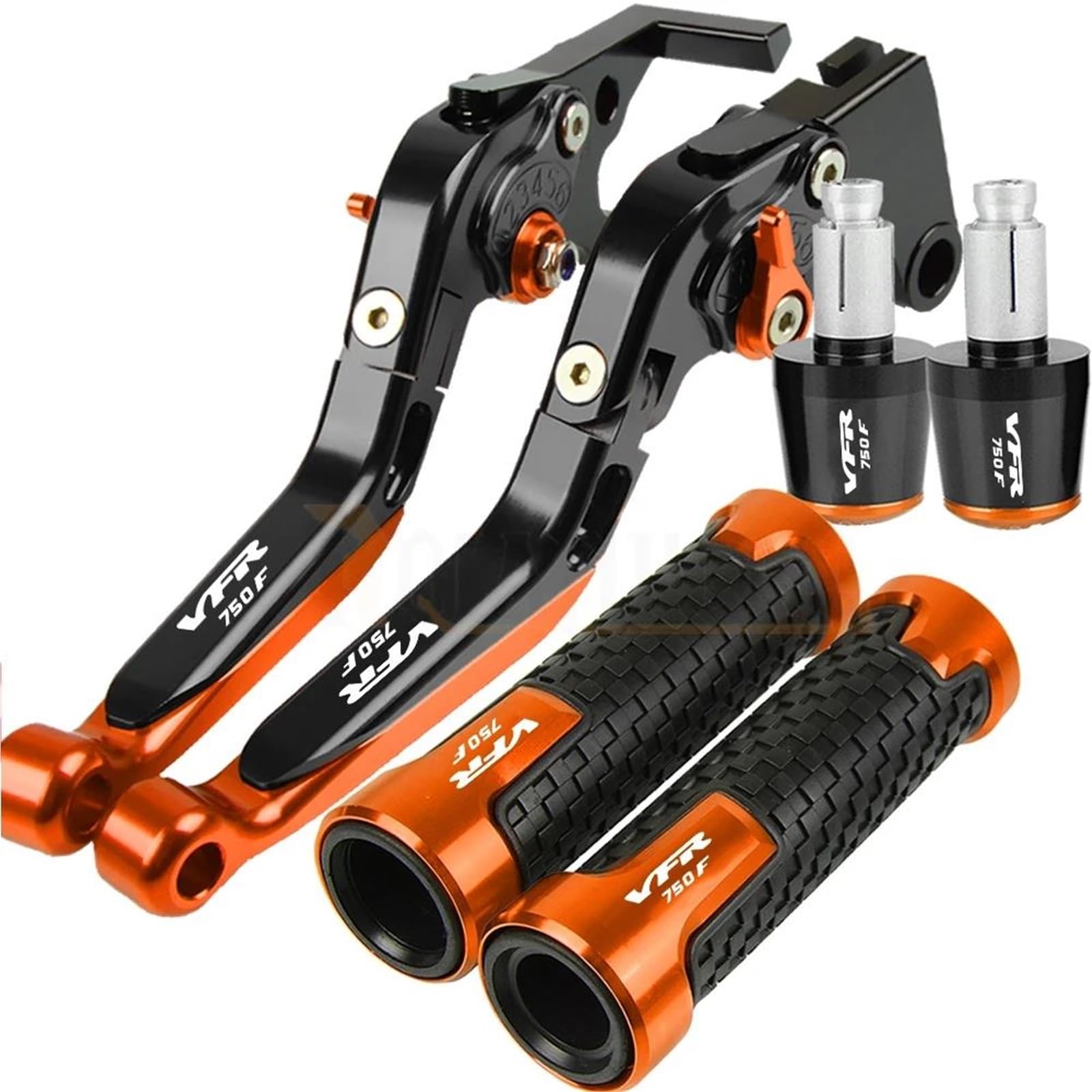 TGVSELPJ Motorcycle Part Motorcycle Handle Bar Extendable Folding Brake Clutch Lever Handlebar for H-onda VFR750F VFR750 VFR 750 F 1986-1998(Orange)