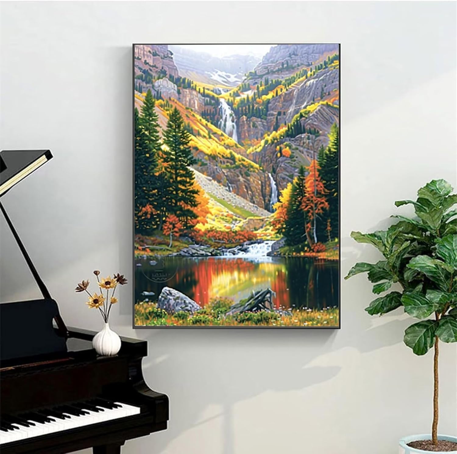 Valley Paint by Numbers for Adults Paint by Number on Canvas Without Frame, Painting Kits for Adults DIY Kits for Adults Tranquil Oil Painting for Gift Home Wall Decor 20x26 Inch (Include Framed)