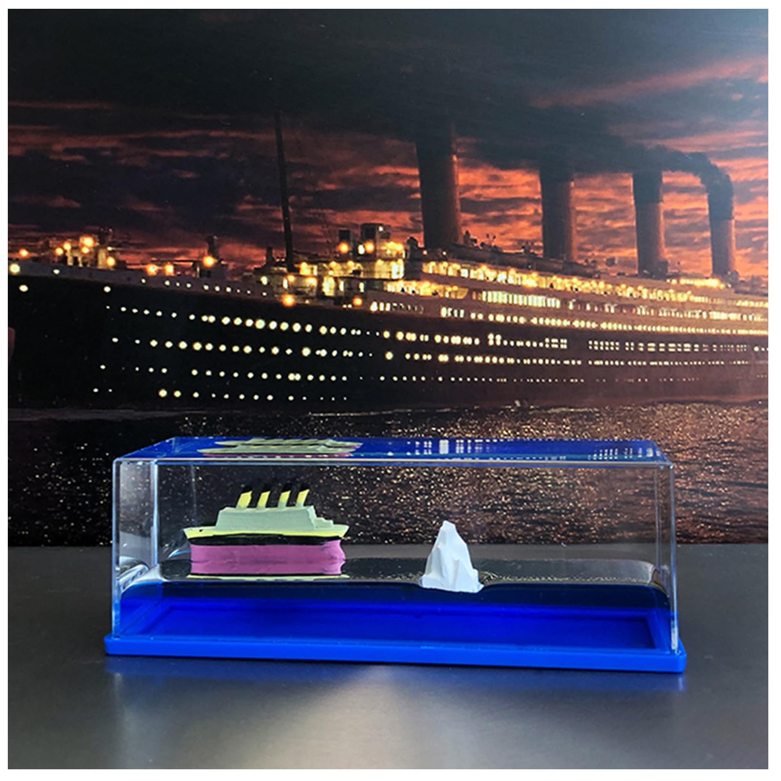 Botella De Deriva Con Barco Insumergible - Decoración Náutica Acrílica Para Mesa, Hogar U Oficina - Modelo De Crucero En Líquido