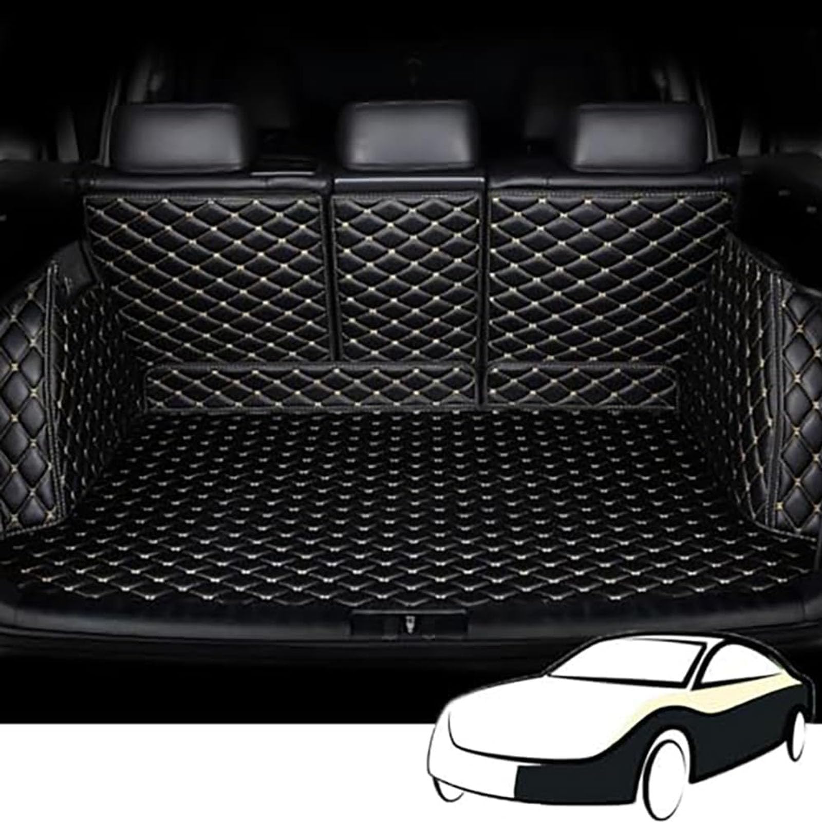 Meknmoney B/Black Red Car Full Coverage Oot Liner For Mw 2 Series Active Tourer (U06) 2021-2025, Leather Car Oot Protector Non-Slip Pad Cargo Liners Accessories,