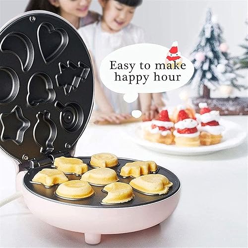 Miniatura 6 de Mini waflera  Hace 7 panqueques divertidos y de diferentes formas, incluyendo una más  Waffler eléctrico antiadherente, regalo divertido