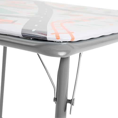 Miniatura 17 de Flash Furniture Mindy Kids - Juego de mesa y sillas cuadradas plegables de 5 piezas para guardería y aulas, juego de mesa de actividades y sillas