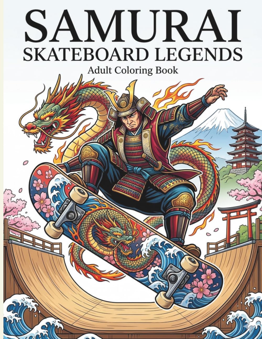 Samurai Skateboard Legends: Adult Coloring Book