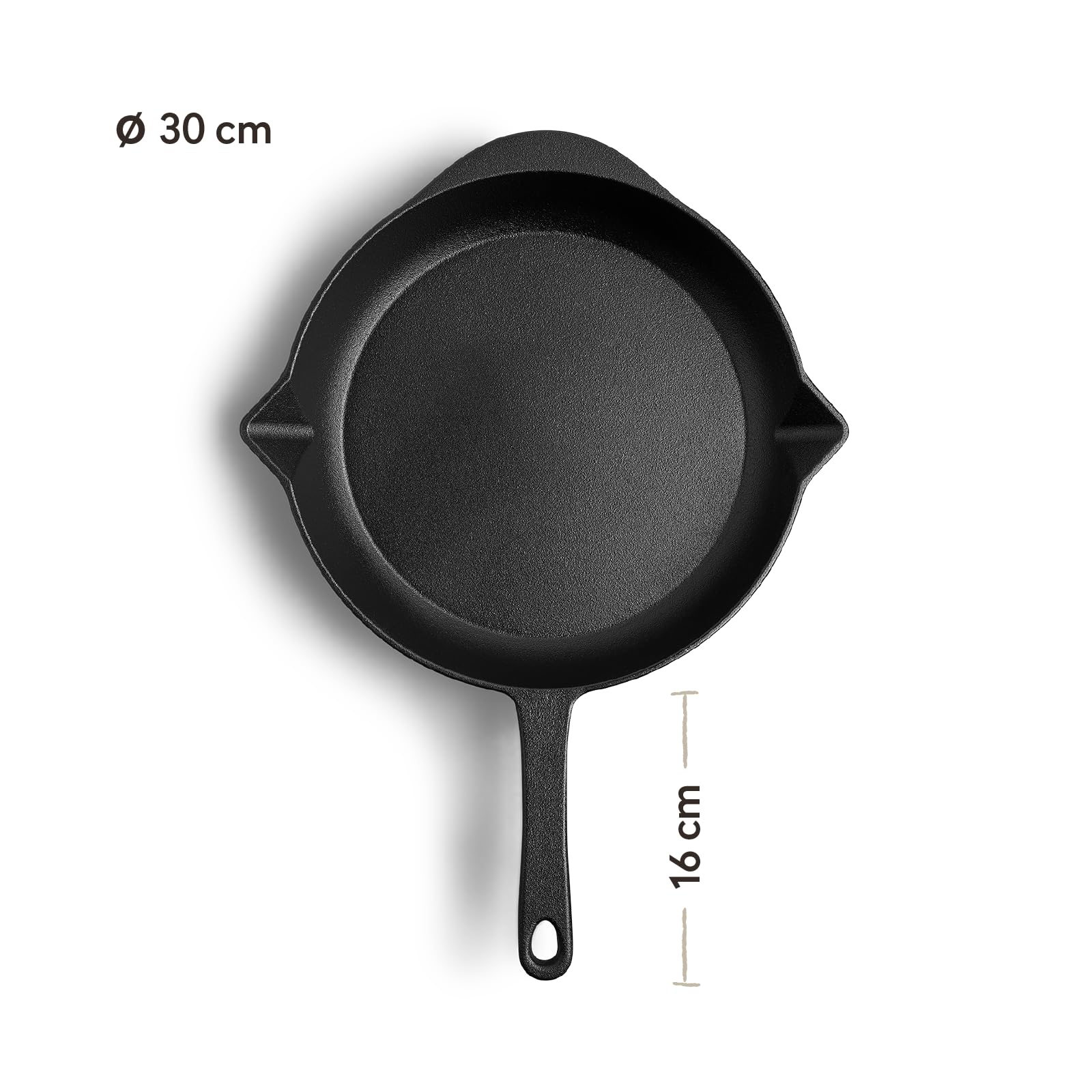 BURNHARD® Gusseisen Pfanne Ø30 cm, Bratpfanne, Pre-Seasoned, Für Gasgrill | Backofen und alle Herdarten inkl. Induktion
