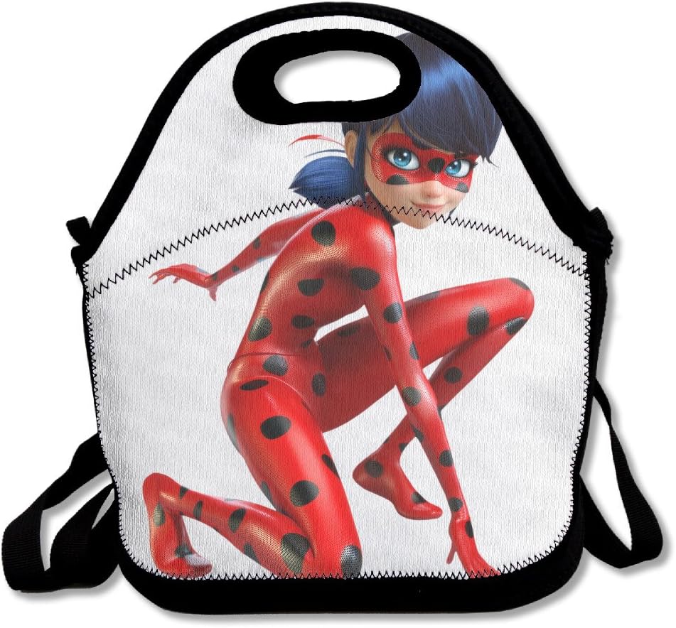 DSYBTV Lunch Bag Miraculous Ladybug Lunch Tote Lunch Box For Women Men Kids With Adjustable Strap